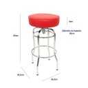 Ver imagem 3 de Banqueta Bar Média Altura 65cm Cromada assento vermelho Giratória Poltronas do Sul