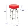 Banqueta Bar Média Altura 65cm Cromada assento vermelho Giratória Poltronas do Sul - 3