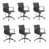Kit 6 Cadeiras de Escritório Diretor Esteirinha em Corino Sevilha - 1
