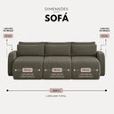 Ver imagem 4 de Sofá Retrátil 7 Lugares Veludo Apolo 3,60 Mts Café