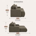 Ver imagem 5 de Sofá Retrátil 7 Lugares Veludo Apolo 3,60 Mts Café