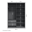 Ver imagem 2 de Guarda Roupa Solteiro 4 Portas 2 Gavetas Sarah CabeCasa MadeiraOriginals