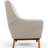Poltrona Decorativa Fixa Base de Madeira Castanho Juliet D02 Bouclê Creme B-54 - Lyam Decor - 5