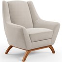 Ver imagem 1 de Poltrona Decorativa Fixa Base de Madeira Castanho Juliet D02 Bouclê Creme B-54 - Lyam Decor