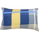Ver imagem 1 de Jogo de Fronha Microfibra Estampada 47x70cm Azul Xadrez