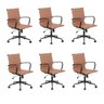 Kit 6 Cadeiras de Escritório Diretor Esteirinha em Corino Sevilha - 1