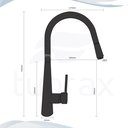 Ver imagem 6 de Torneira Cozinha Gourmet Monocomando Extensível Preta Fosca Tubrax