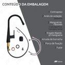 Ver imagem 4 de Torneira Cozinha Gourmet Monocomando Extensível Preta Fosca Tubrax