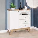 Ver imagem 1 de Cômoda 3 Gavetas 1 Porta Confete Branco/Jequitibá HP