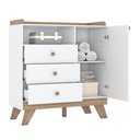 Ver imagem 5 de Cômoda 3 Gavetas 1 Porta Confete Branco/Jequitibá HP