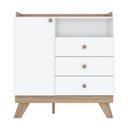 Ver imagem 6 de Cômoda 3 Gavetas 1 Porta Confete Branco/Jequitibá HP