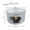 Aparelho de Fondue Queijo Brie 4 Peças Espatula Rechaud Base Inox Serviço Kit Conjunto - 3