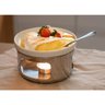 Aparelho de Fondue Queijo Brie 4 Peças Espatula Rechaud Base Inox Serviço Kit Conjunto - 4
