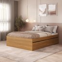 Ver imagem 1 de Cama Queen 4 Gavetas MDF Aurora Yescasa Marrom/Carvalho Hanover