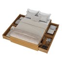 Ver imagem 4 de Cama Queen 4 Gavetas MDF Aurora Yescasa Marrom/Carvalho Hanover