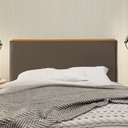 Ver imagem 1 de Cabeceira Cama Box Queen 1,60m Estofada Detalhe em Madeira Java Veludo Marrom