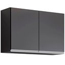 Ver imagem 1 de Armário Aéreo para Cozinha 2 Portas 80cm Liz M05 Preto - Inoviza