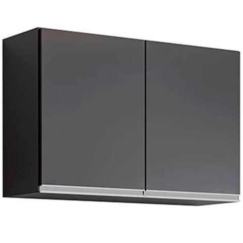Armário Aéreo para Cozinha 2 Portas 80cm Liz M05 Preto - Inoviza