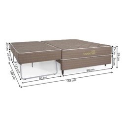 Box Herval Hotel 168x188x59 Cm, Auxiliar Com Molas Bonnel:Marrom - 7