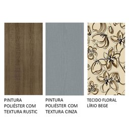 Conjunto Sala de Jantar Mesa Tampo de Madeira 4 Cadeiras Rustic/cinza/lírio Bege Samara Madesa - 10