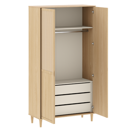 Guarda Roupa Infantil de Mdf 2 Portas com Telinha na Cor Natural Quater Linha Paglia - 2