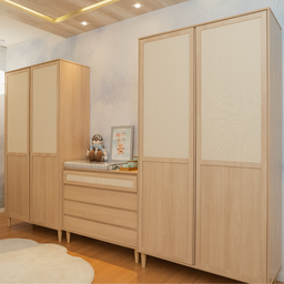 Guarda Roupa Infantil de Mdf 2 Portas com Telinha na Cor Natural Quater Linha Paglia - 4