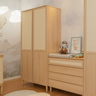 Guarda Roupa Infantil de Mdf 2 Portas com Telinha na Cor Natural Quater Linha Paglia - 3