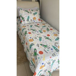 Cobre Leito Dupla Face Infantil Solteiro 2pçs Estampado:branco - 1