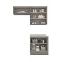 Ver imagem 2 de Lavanderia Modulada Americana 5 Portas 3 Prateleiras MDF 160cm Cinza