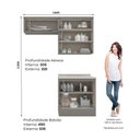 Ver imagem 3 de Lavanderia Modulada Americana 5 Portas 3 Prateleiras MDF 160cm Cinza
