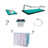 Kit Para Banheiro Topázio Luxo Vidro Verde - 1