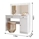 Ver imagem 5 de Penteadeira Camarim com Led 2 Gavetas 1 Porta Branco Bella