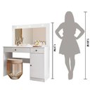 Ver imagem 2 de Penteadeira Camarim com Led 2 Gavetas 1 Porta Branco Bella