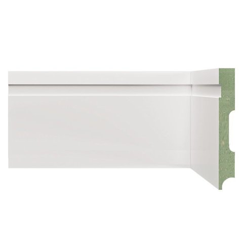 Kit Rodapé de MDF 30 Barras Frisadas de 12CMX2,40m Rende 72 Metros Branco/Frisado Moldufama