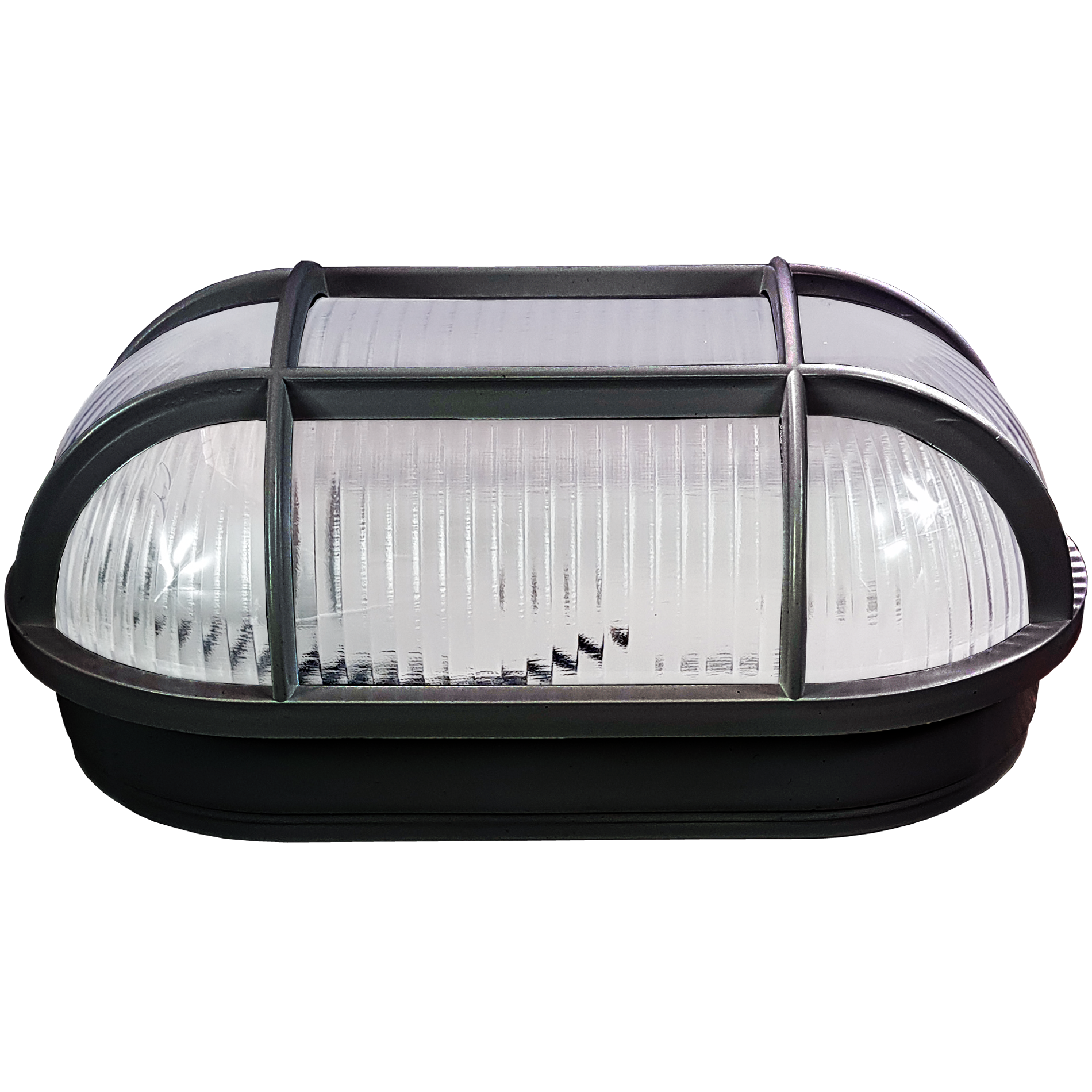 Arandela Luminária Oval Tipo Tartaruga Preta para Luz Led - 1