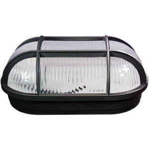 Arandela Luminária Oval Tipo Tartaruga Preta para Luz Led