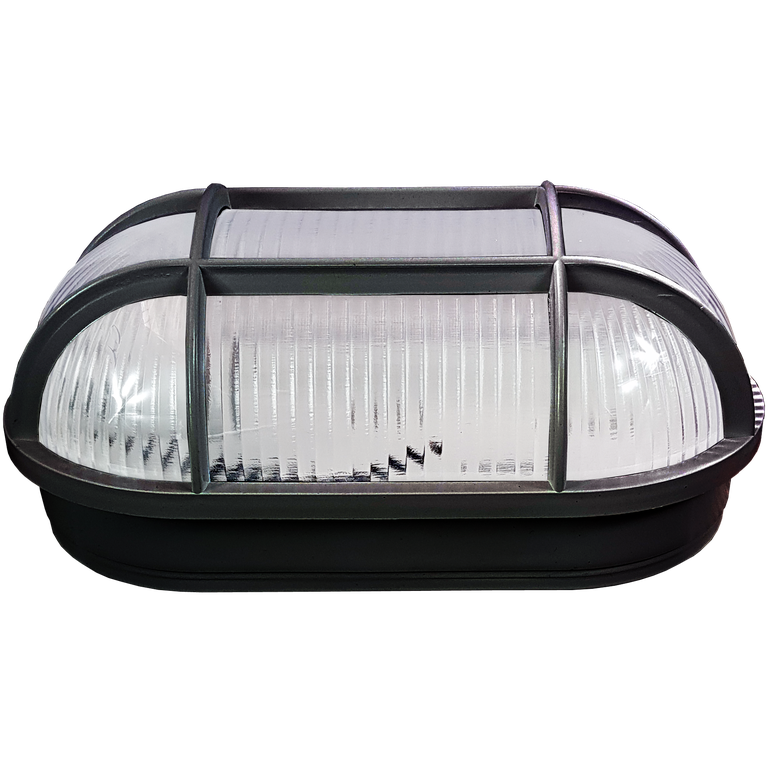 Arandela Luminária Oval Tipo Tartaruga Preta para Luz Led