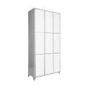Ver imagem 1 de Armário Roupeiro de Aço Vestiário Academia 9 Portas Branco com Chave