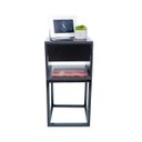 Ver imagem 4 de Mesa de Cabeceira Industrial 30cm Preto Gaveta e Nicho Pés Ferro Preta para Quarto Cama