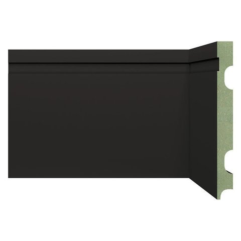 Kit Rodapé de MDF 20 Barras Frisadas de 15CMX2,40m Rende 48m Preto/Frisado Moldufama