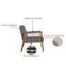 Poltrona Decorativa Madeira Maciça Jequitibá Assento com Persintas Elásticas Arla - 4