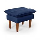 Ver imagem 7 de Sofá Cama Andorra 3 Lugares Império Reclinável Casal Pés Madeira com Banqueta Suede Azul Marinho