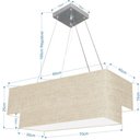 Ver imagem 2 de Lustre Pendente Duplo Retangular Vivare Md-4321 Cúpula em Tecido 80x40cm x 70x30cm - Bivolt - Rustic