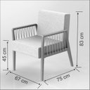 Ver imagem 3 de Poltrona Decorativa Madeira Maciça Jequitibá Assento com Persintas Elásticas Arla