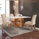 Ver imagem 4 de Conjunto Sala de Jantar Mesa Tampo Dakota Plus 120x80cm com 4 Cadeiras Laura
