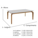Ver imagem 2 de Mesa de Jantar Sofia Tampo Vidro 1.60x0,90