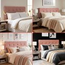 Ver imagem 3 de Cabeceira Painel Estofada Grecia Suede Rosa Casal 1,40m para Cama Box