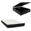 Ver imagem 1 de Cama Box Baú Bipartida Blindada + Colchão Eagle Molas Bonnel 22cm | Kit Completo com Cabeceira Boton