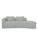 Ver imagem 5 de Sofá Curvo Decorativo Kimiko 317cm 3 Lugares Sala de Estar com Chaise Bouclê Cinza G52 - Gran Belo