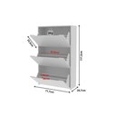 Ver imagem 2 de Armário Sapateira Casal Sa-3405 C/ 3 Portas Branco - Tecno Mobili